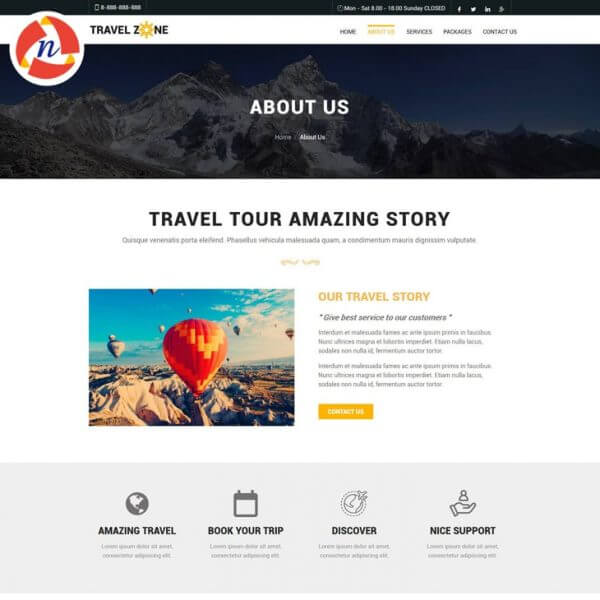HTML Template For Travel Website