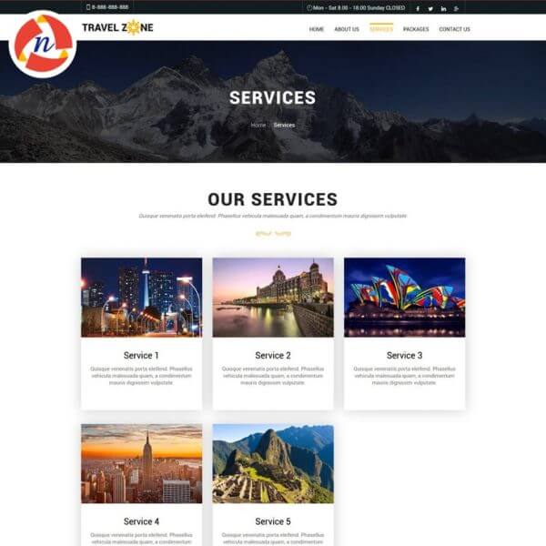 HTML Template For Travel Website