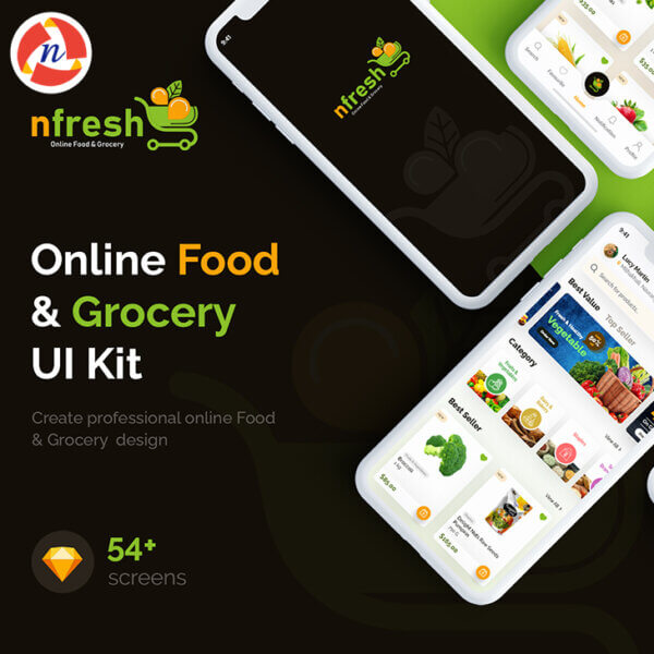 Food & Grocery App UI Kit for Sketch