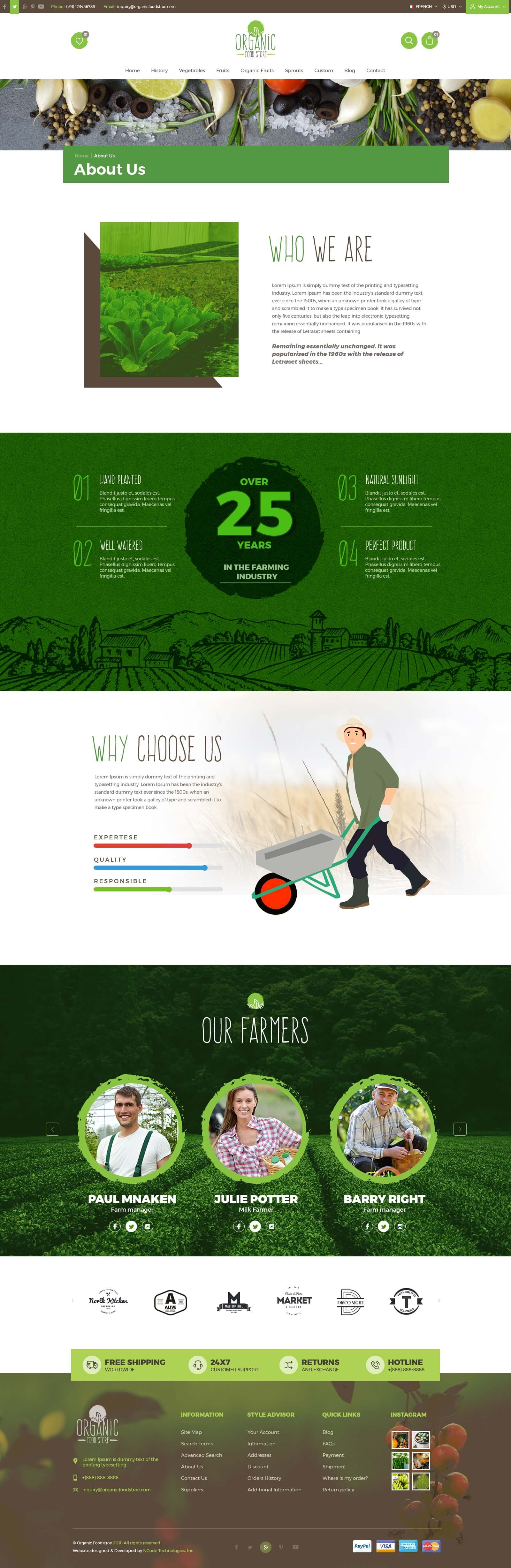 Bootstrap 4 Template for Organic Foods Store - NCode Technologies, Inc.