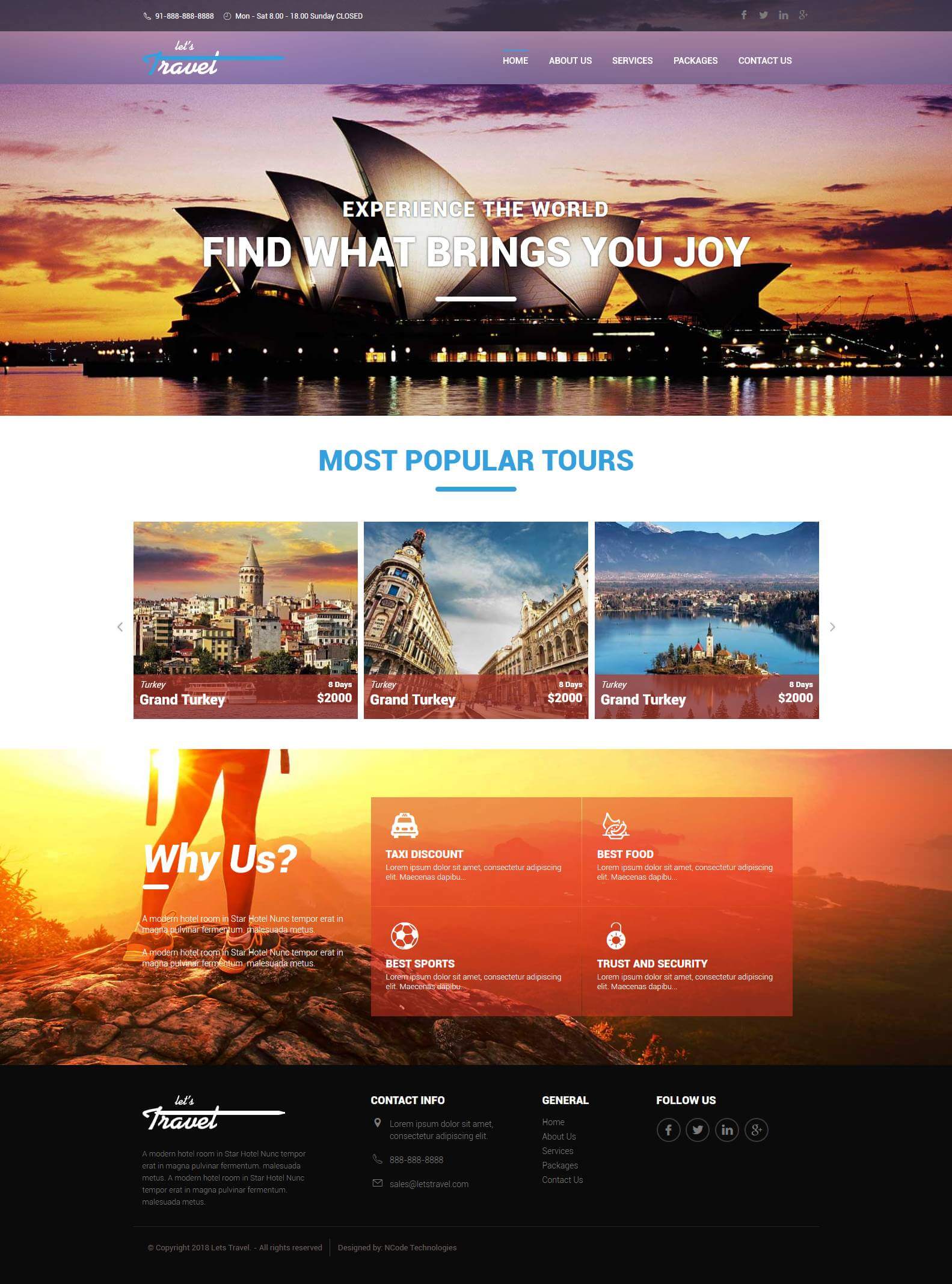travel agency bootstrap template free download